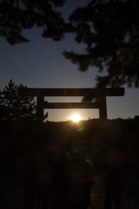 宇治橋からの日の出