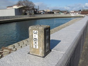 河川距離標 3.6km（勢田川）
