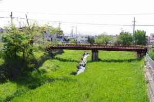 岩井橋から望むJR桜井線の架橋