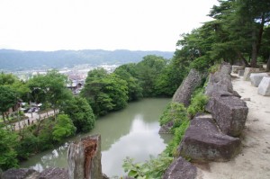 高石垣の上からの風景（伊賀上野城）