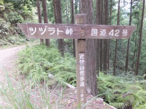 「近畿自然歩道・・　ツヅラト峠・・・」の道標
