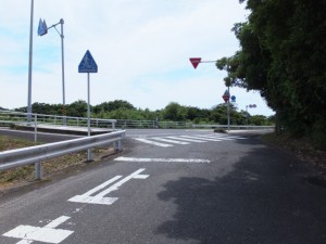 浜街道、阿田和橋から国道４２号への合流