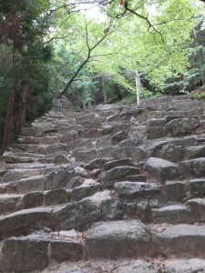 急な石段の参道（神倉神社）